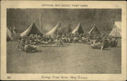 Camp Fire Hour - Boy Scouts Postcard