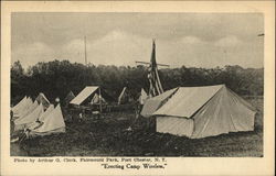 Fairmount Park, Erecting Camp Wireless Postcard