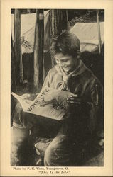 Boy Scout Reading "Boy's Life" Boy Scouts Postcard Postcard Postcard