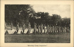 "Morning Camp Inspection" Postcard