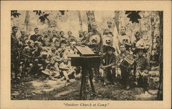 Boy Scouts - Outdoor Church at Camp Postcard