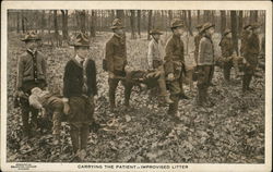 Carrying The Patient - Improvised Litter Boy Scouts Postcard Postcard Postcard