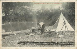 Camp Scene Near Mouth pf James River Camping Postcard Postcard Postcard