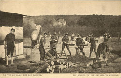 La Vie Au Camp Des Boy Scouts (Life at a Boy Scout Camp) Postcard