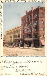 Nebraska Business College and Boyd Theatre Omaha, NE Postcard Postcard Postcard