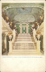 Grand Stairway, Tremont Street Entrance, Keith's Theater Postcard