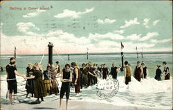 Bathing at Coney Island New York Postcard Postcard Postcard