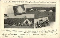 Greetings from Jersey Boy's Camp of Young Men's Christian Associations, Lake Wawayanda New Milford, NY Postcard Postcard Postcard