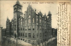 High School Building Postcard