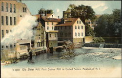 Old Slater Mill, First Cotton Mill in United States Pawtucket, RI Postcard Postcard Postcard