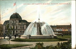 City Hall and Bajnotti Memorial Fountain Providence, RI Postcard Postcard Postcard