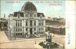 City Hall; Soldiers Monument; Exchange Place Providence, RI Postcard Postcard Postcard