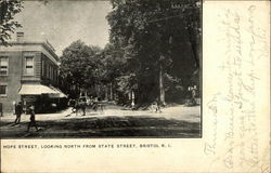 Hope Street Looking North from State Street Bristol, RI Postcard Postcard Postcard