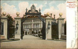 Gate to Mrs. Cornelius Vanderbilt Residence Newport, RI Postcard Postcard Postcard