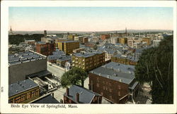 Birds Eye View of Springfield, Mass. Massachusetts Postcard Postcard Postcard