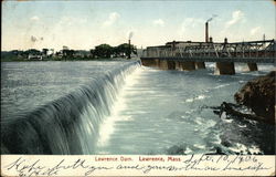 Lawrence Dam Massachusetts Postcard Postcard Postcard