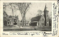 First Congregational Church and Manse Postcard