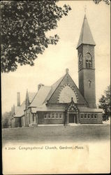 Congregational Church Gardner, MA Postcard Postcard Postcard