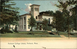 Amherst College Library Massachusetts Postcard Postcard Postcard