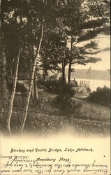 Birches and Rustic Bridge, Lake Attitash Amesbury, MA Postcard Postcard Postcard