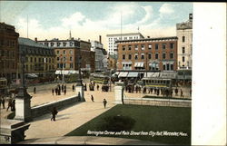 Harrington Corner and Main Street from City Hall Worcester, MA Postcard Postcard Postcard