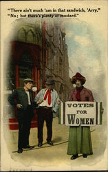 Men Mocking Women's Suffrage Protestor Postcard