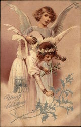 Merry Christmas Angels Postcard Postcard Postcard