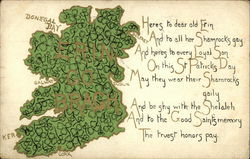 Here's to Dear Old Erin and to all her Shamrocks Gay Postcard