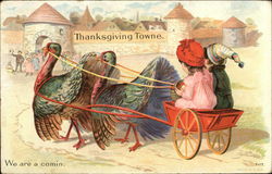 Thanksgiving Towne, We are a Comin Women Postcard Postcard Postcard