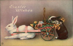 Easter Wishes With Bunnies Postcard Postcard Postcard