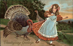 Thanksgiving Greetings Turkeys Postcard Postcard Postcard