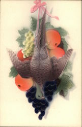 Bird and Fruit Bouquet Airbrushed Postcard Postcard Postcard