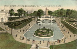 Lake and Water Chute, Irish International Exhibition 1907 Postcard