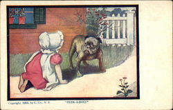 Peek-a-boo Dogs Postcard Postcard Postcard