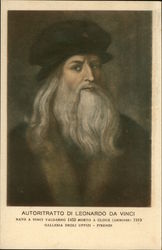 Portrait of Leonardo da Vinci Art Postcard Postcard Postcard