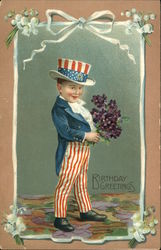 Birthday Greetings Patriotic Postcard Postcard Postcard