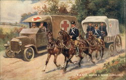 R.A.M.C. Motor & Horse Ambulance Postcard