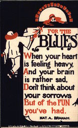 For the Blues-Text with Man Reaching Out to Woman Postcard