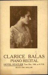 Portrait of Clarice Balas - Piano Recital Postcard