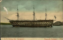 H.M. Training Ship "Impregnable" Boats, Ships Postcard Postcard Postcard