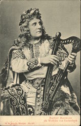 Baptist Hoffmann, als Wolfram von Eschenbach - Man is Special Apparel with Harp Opera Postcard Postcard Postcard