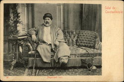 Turkish Man on Couch with Hookah Postcard Postcard Postcard