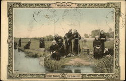 Monks Fishing Postcard