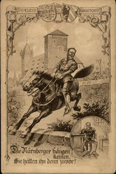 Man on Horseback Germany Postcard Postcard Postcard