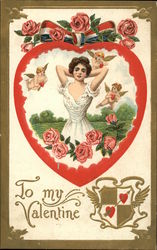 To My Valentine Cupid Postcard Postcard Postcard