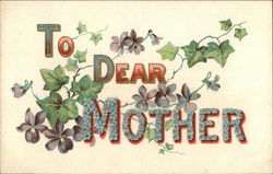 To Dear Mother with Flowers To My Dear... Postcard Postcard Postcard