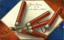 Three Cheers for the Red, White, and Blue Patriotic Postcard Postcard Postcard