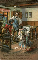 Homeless Mother and Children Begging in Home Postcard