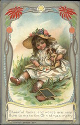 Little girl with dog Children Postcard Postcard Postcard