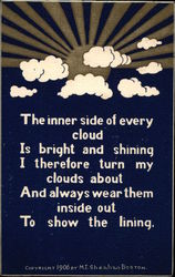 Inspirational Card with clouds and sunshine - Sheahan's Good Mottos Greetings Postcard Postcard Postcard